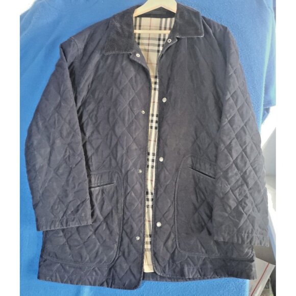 Burberry London Corduroy Collar Vintage Quilted Jacket Women's Size Medium - Picture 13 of 16